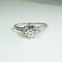 Enchanting Old European Cut Diamond in Platinum Solitaire