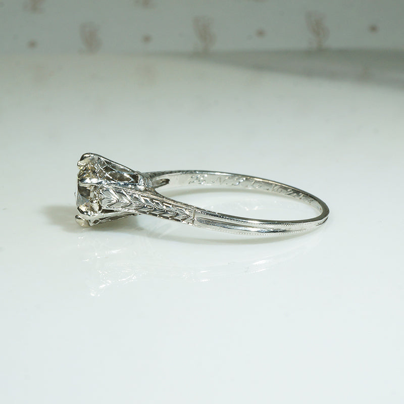 Enchanting Old European Cut Diamond in Platinum Solitaire