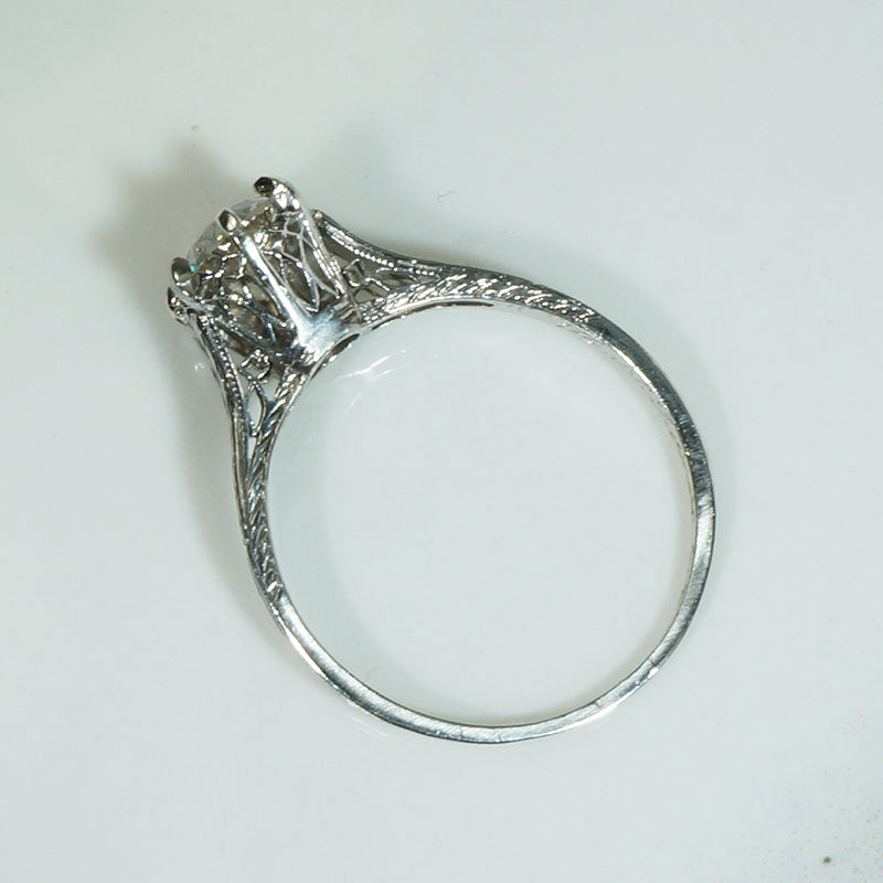 Enchanting Old European Cut Diamond in Platinum Solitaire