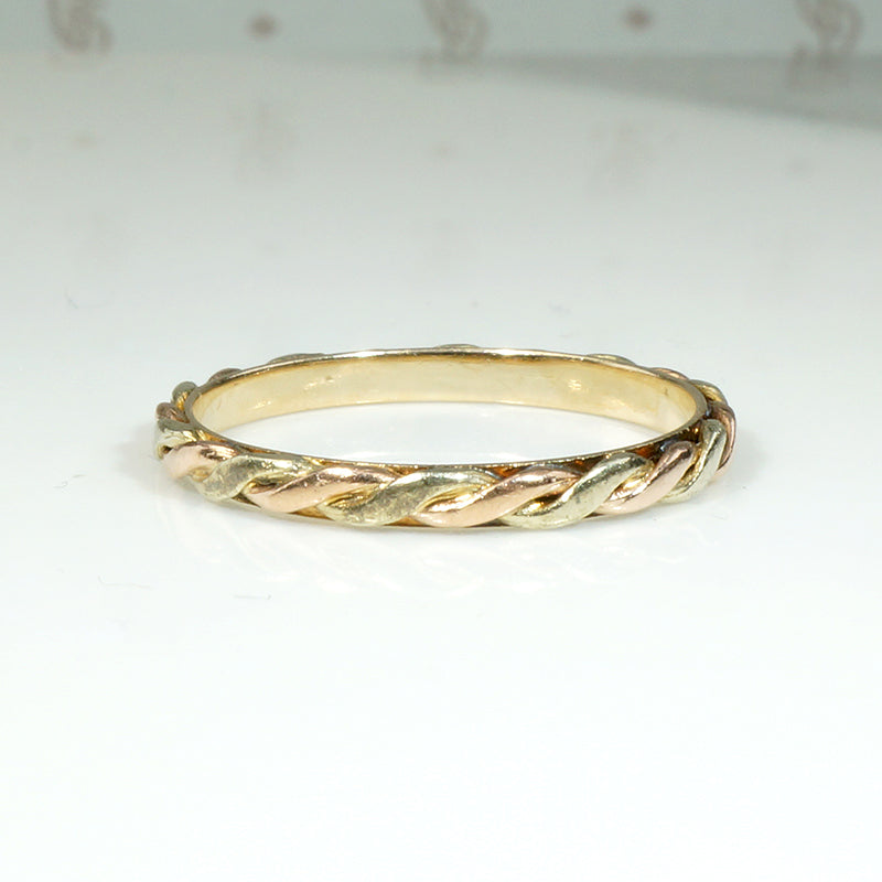 Twisted Rose & Yellow Gold Band