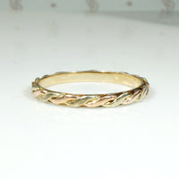 Twisted Rose & Yellow Gold Band
