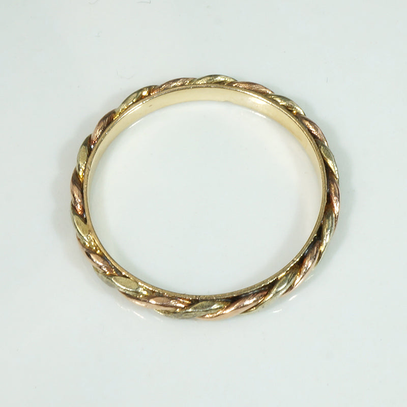 Twisted Rose & Yellow Gold Band