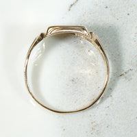 Handsome Gold Signet Ring with Engraved Shoulders