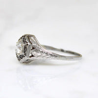 Exquisitely Worked Old European Cut Diamond Solitaire
