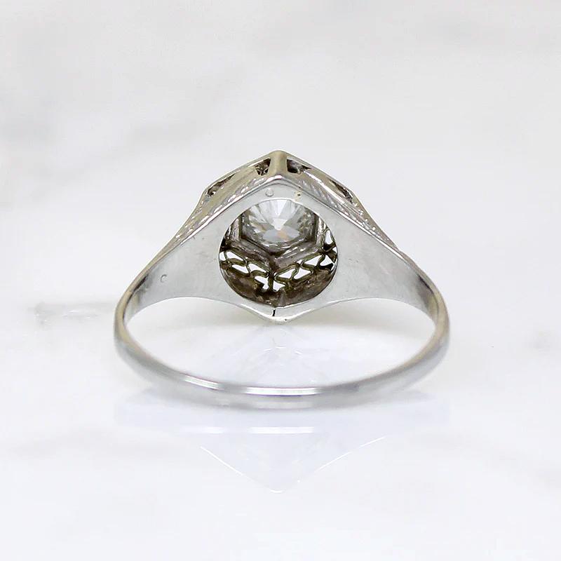 Exquisitely Worked Old European Cut Diamond Solitaire