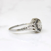 Exquisitely Worked Old European Cut Diamond Solitaire