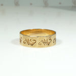 Charming Victorian 9ct Tiny Band with Oak Leaves