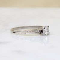 Diamond Solitaire Ring with Graceful Details