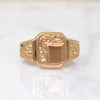 Fanciful Acanthus Leaf 10k & 18k Rose Gold Signet Ring