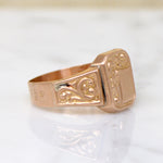 Fanciful Acanthus Leaf 10k & 18k Rose Gold Signet Ring