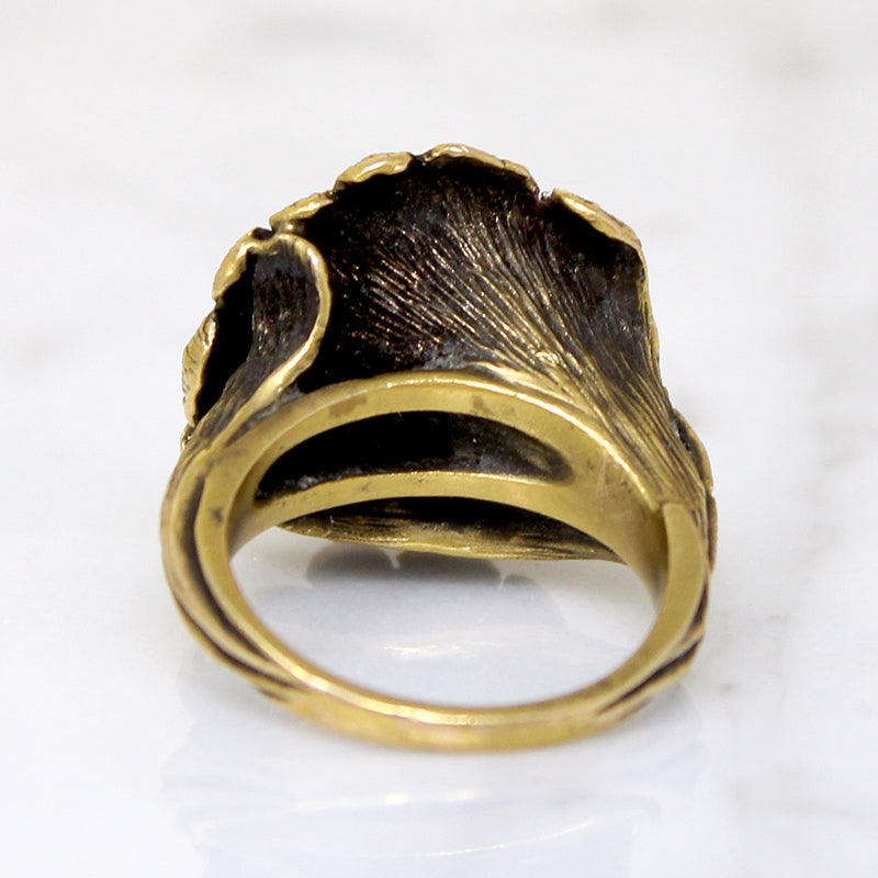 Whimsical Bird's Nest Ring in Gold & Pearl