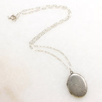 Muriel's Smart Sterling Silver Locket with Pinstripes