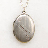 Muriel's Smart Sterling Silver Locket with Pinstripes