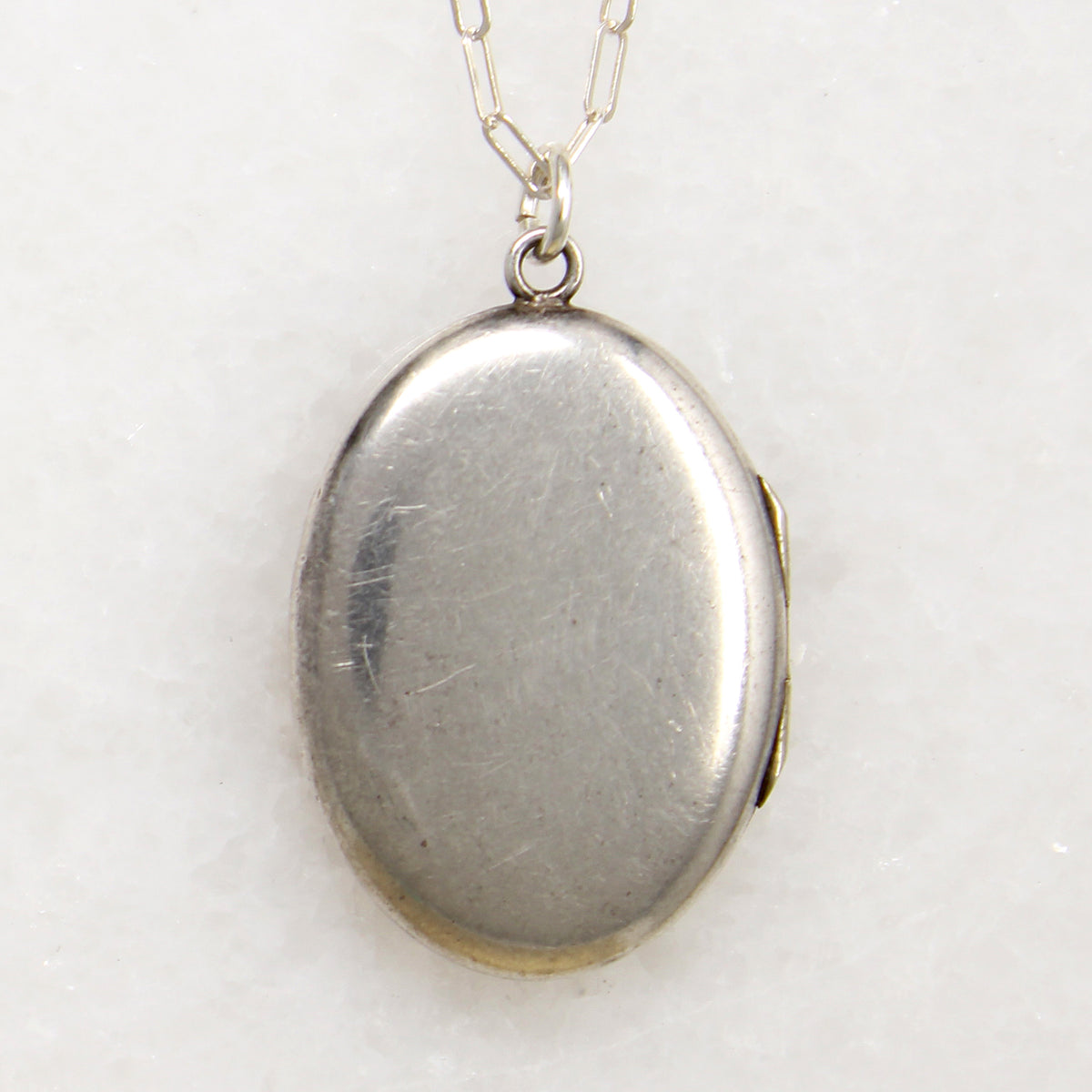 Muriel's Smart Sterling Silver Locket with Pinstripes
