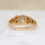 Edwardian Diamond Belcher Ring with Heart Motif