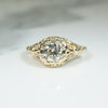 Yellow Gold Filigree Art Deco Diamond Engagement Ring