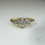 Striking Art Moderne Old Mine Cut Diamond Engagement Ring