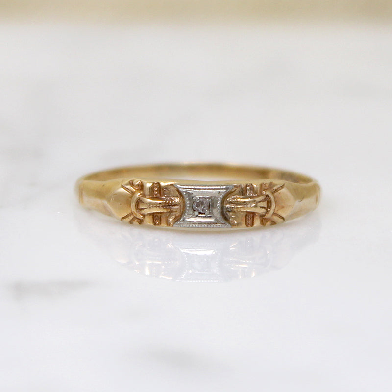 Engaging Two-Tone Buckle Band with Rose Cut Diamond