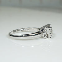 Simply Sparkly Old Mine Cut Diamond Solitaire Engagement Ring