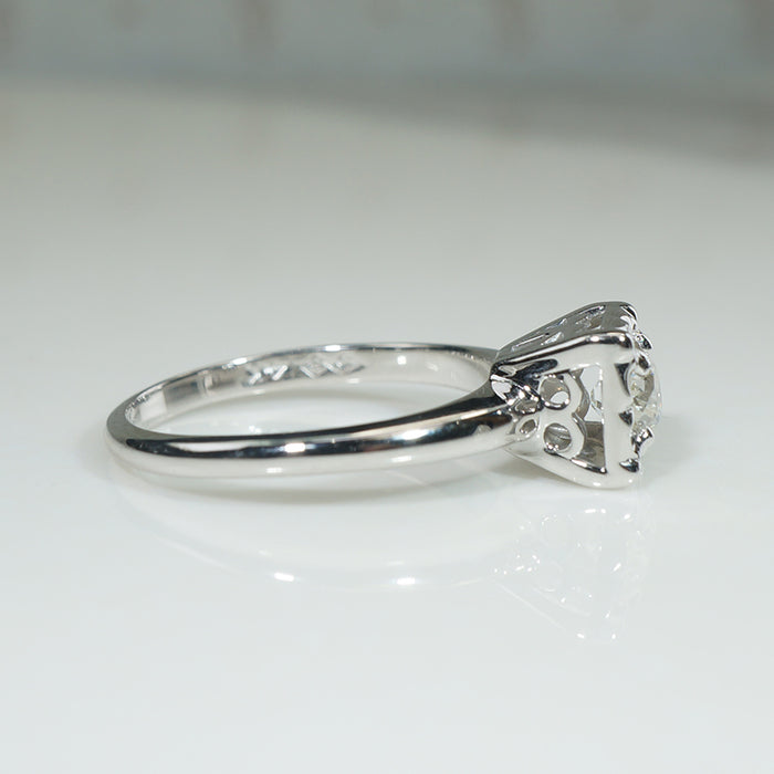 Simply Sparkly Old Mine Cut Diamond Solitaire Engagement Ring