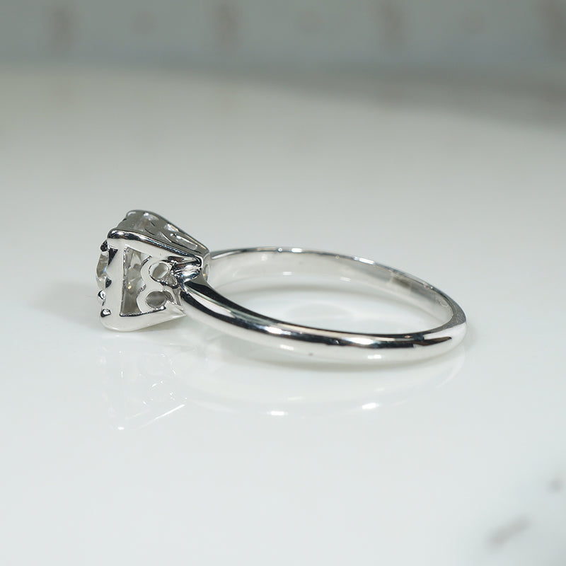 Simply Sparkly Old Mine Cut Diamond Solitaire Ring