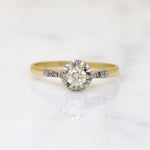 Elegant Edwardian Engagement Ring with Pale Yellow Diamond