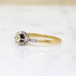 Elegant Edwardian Engagement Ring with Pale Yellow Diamond