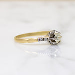 Elegant Edwardian Engagement Ring with Pale Yellow Diamond