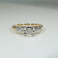 Timeless Two-Tone Gold & Old Mine Cut Diamond Engagement Ring