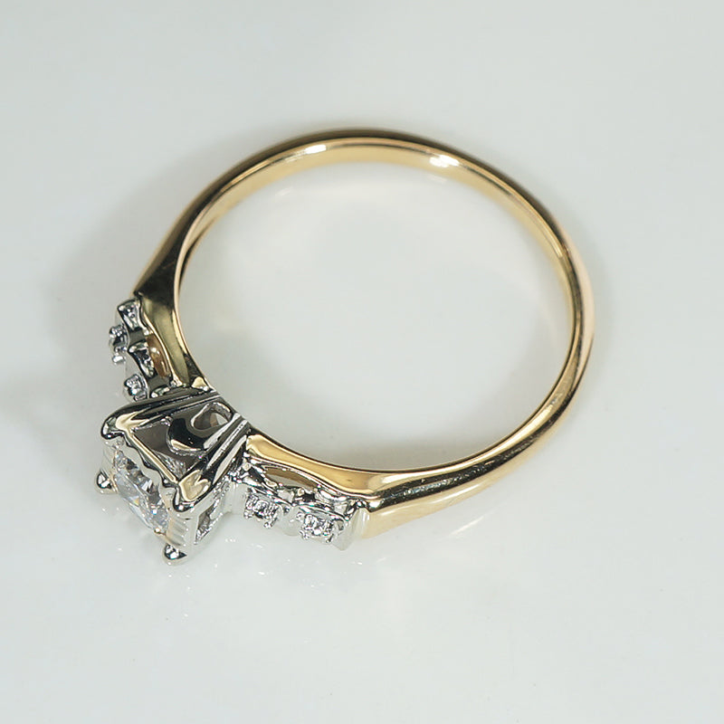 Timeless Two-Tone Gold & Old Mine Cut Diamond Engagement Ring