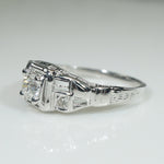 Jaunty 18k White Gold & Diamond Deco Ring