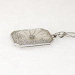 Exquisite Trellis Filigree Camphor Glass on Paperclip Chain