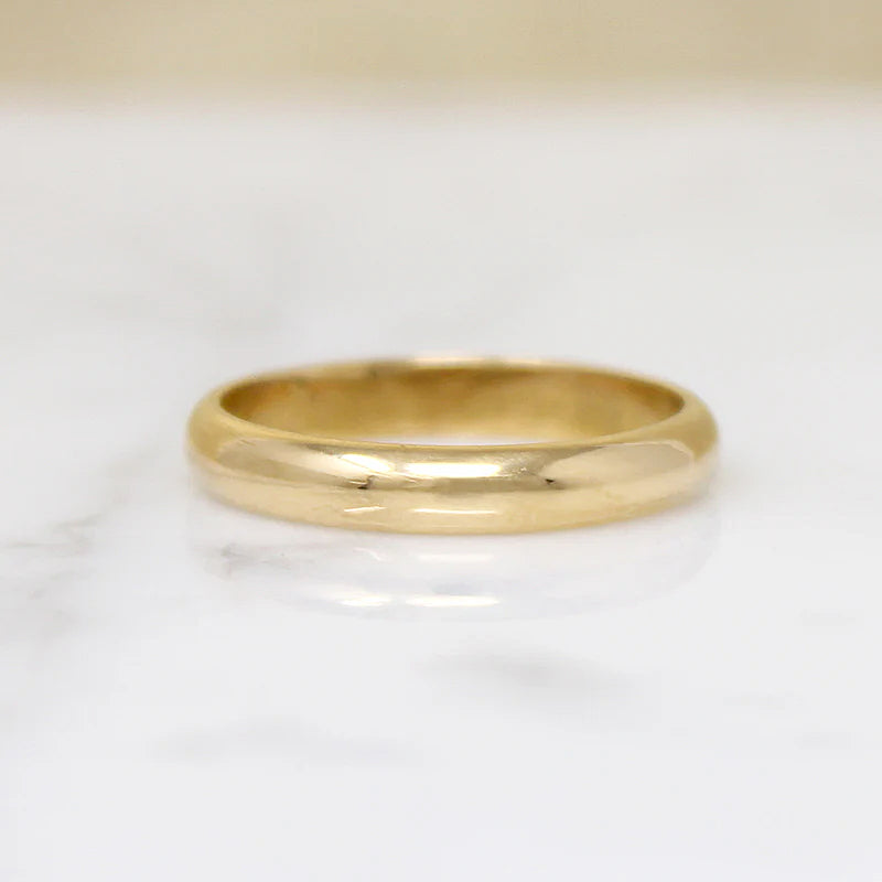 Buttery Half Round 18k Gold Band Size 7.75