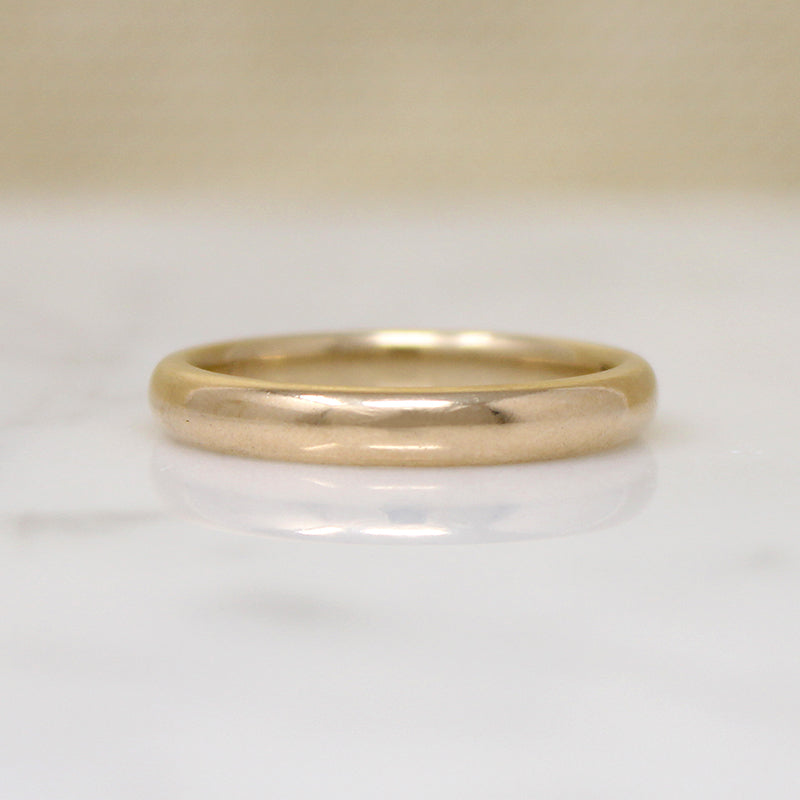 Half Round Comfort Fit Edwardian Gold Band Size 7.5