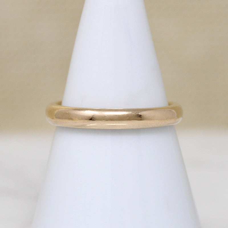 Half Round Comfort Fit Edwardian Gold Band Size 7.5