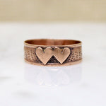 Double Heart Rosy Gold Victorian Cigar Band