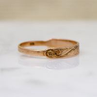 Russian Rose Gold Band with Raised Scrollwork Design