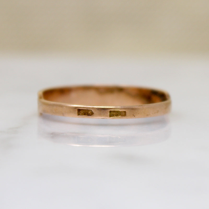 Russian Rose Gold Band with Raised Scrollwork Design