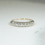 Slender Two-Tone Seven Diamond Wedding Band