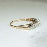 Slender Two-Tone Seven Diamond Wedding Band