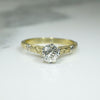 Old Mine Cut Diamond in Star & Flower Motif Solitaire Ring