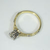 Old Mine Cut Diamond in Star & Flower Motif Solitaire Ring