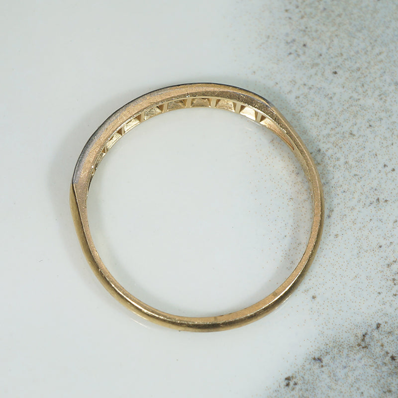 Rose Cut Diamond & Two-Tone Gold Art Deco Band