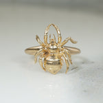 Adorable 18k Gold Spider on 14k Band