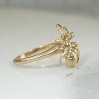 Adorable 18k Gold Spider on 14k Band