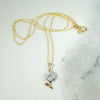 Darling Gold Flower Pendant with Opal Petals