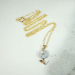 Darling Gold Flower Pendant with Opal Petals