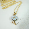 Darling Gold Flower Pendant with Opal Petals
