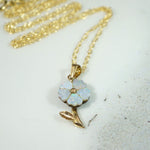 Darling Gold Flower Pendant with Opal Petals
