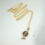 Darling Gold Flower Pendant with Opal Petals